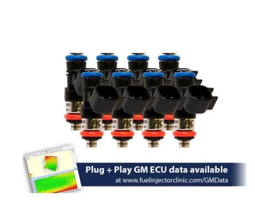 1200cc-D (130 lbs/hr at OE 58 PSI fuel pressure) FIC Fuel Injector Clinic Injector Set for LS3, LS7, LSA, L76, L92, and L99 engines (High-Z)