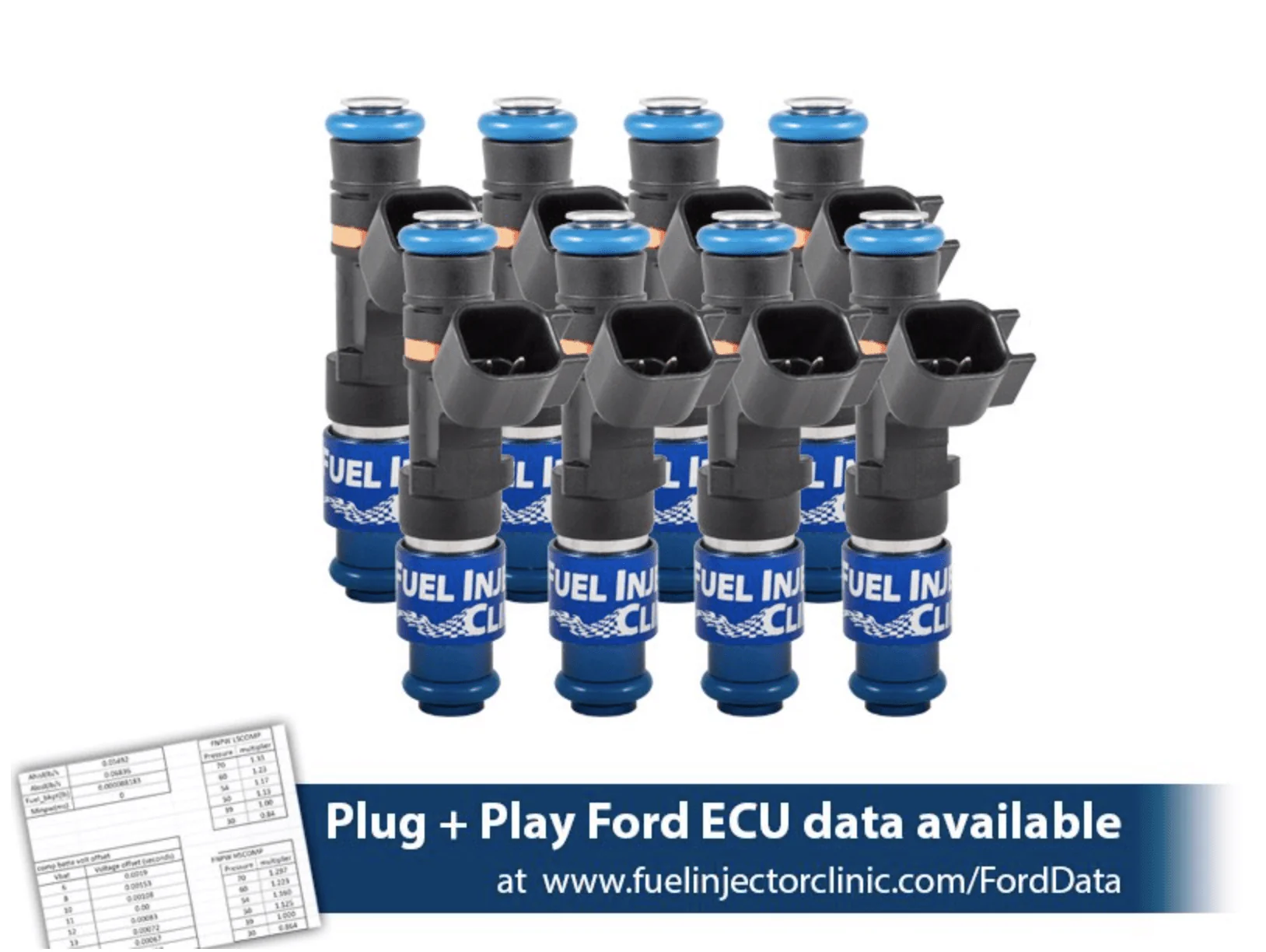 1200CC-D (110 LBS/HR AT 43.5 PSI FUEL PRESSURE) FIC FUEL INJECTOR CLINIC INJECTOR SET FOR MUSTANG GT (2005-2016 )/GT350 (2015-2016)/ BOSS 302 (2012-2013)/COBRA (1999-2004) (HIGH-Z) - Image 2
