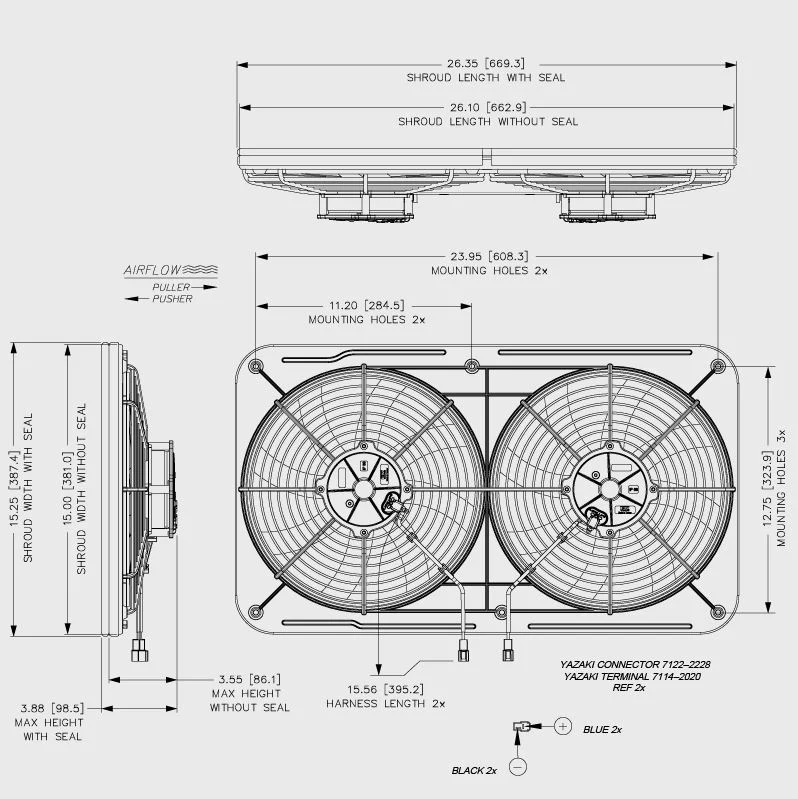 Maradyne High Performance Dual 12" Cooling Fans- 3100 CFM - Image 2